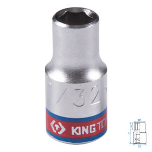 Головка торцевая стандартная шестигранная 1/4″, 7/32″, дюймовая KING TONY 233507S