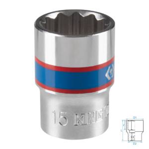 Головка торцевая стандартная двенадцатигранная 3/8″, 15 мм KING TONY 333015M