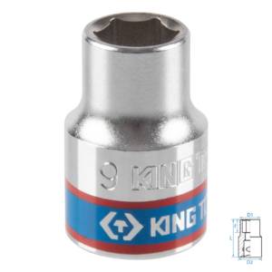 Головка торцевая стандартная шестигранная 3/8″, 9 мм KING TONY 333509M