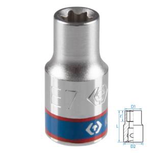 Головка торцевая TORX Е-стандарт 1/4″, E7, L = 24 мм KING TONY 237507M