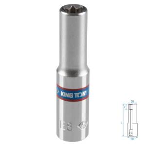 Головка торцевая TORX Е-стандарт 1/4″, E8, L = 50 мм KING TONY 227508M