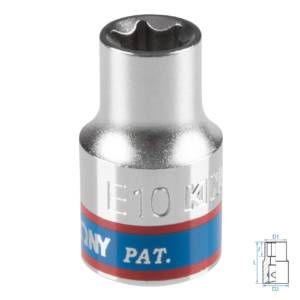 Головка торцевая TORX Е-стандарт 3/8″, E10, L = 28 мм KING TONY 337510M