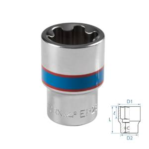 Головка торцевая TORX Plus 1/2″, EP28, L = 45 мм KING TONY 433E28M